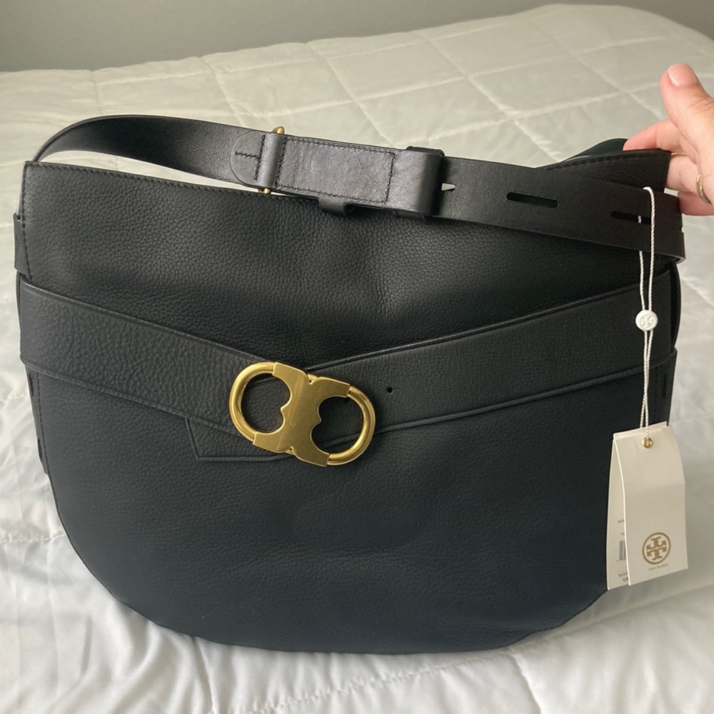 NWT Tory Burch Gemini Belted Hobo -- Black